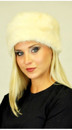 White mink fur hat classic